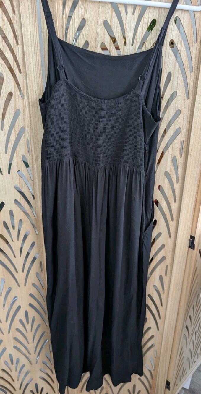 Old Navy Large Sleeveless Cami Jumpsuit Women's Black Cotton Smock